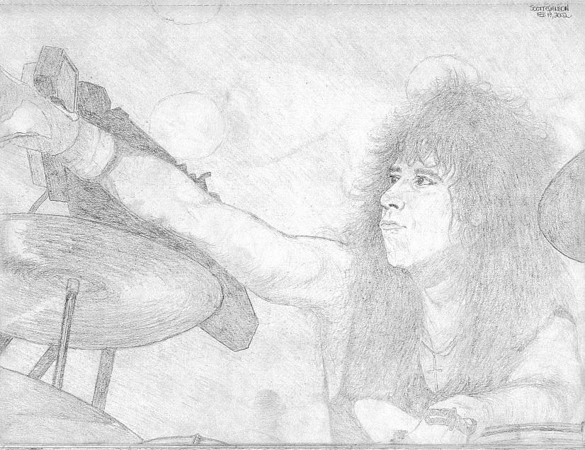 Eric Carr Drumming Sketch